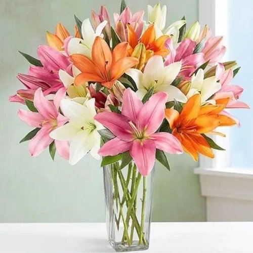 10 Steams Of Multi Color Lilly Bouquet