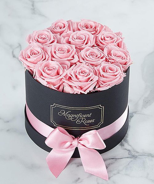 Rich Celebration With Pink Flower Box