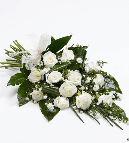 White Rose Funeral Bouquet