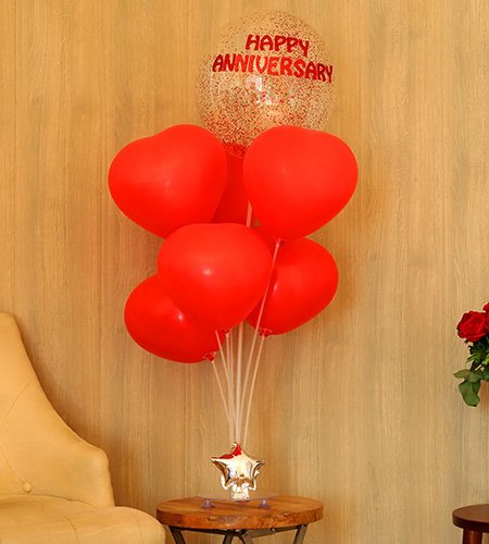 Red Anniversary Balloon Bouquet