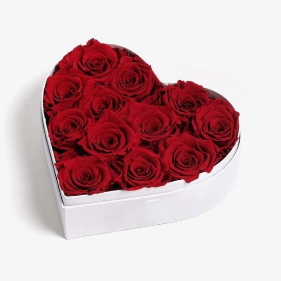 Charming Heart Shape Red Rose Box