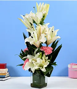 WHITE LILIES & PINK CARNATIONS...
